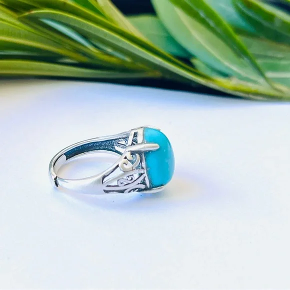 Genuine Natural Turquoise Sleeping Beauty Ring, Value For Money Unique Jewelry
